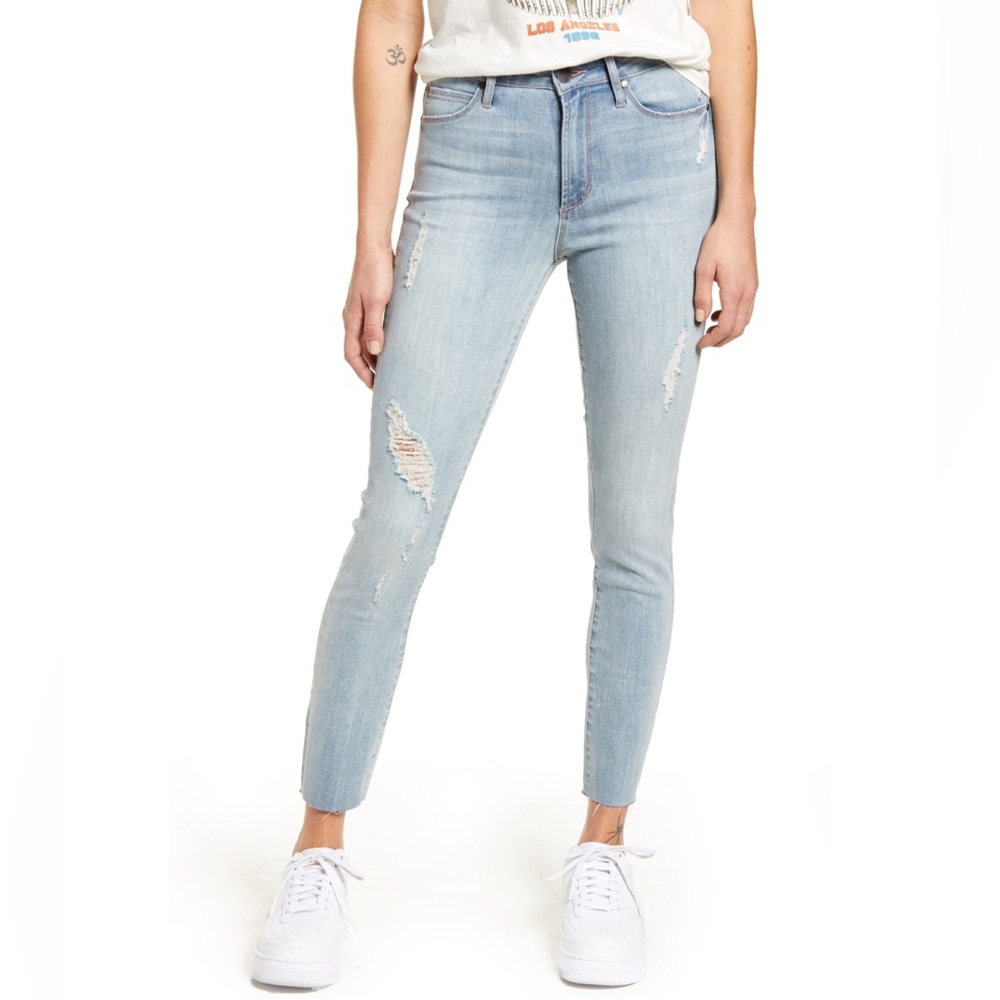 Articles Of‎ Society Carly Skinny Fit Jeans Womens Size 26 Distressed Light Blue
